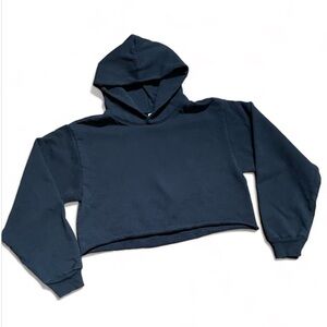 Black Heavy Weight LA Apparel Cropped Hoodie